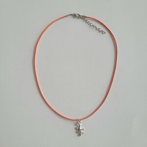 Lizard Orange Cord Necklace